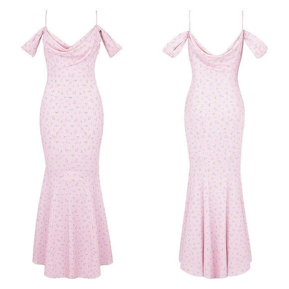 House of CB Dresses House Of Cb Elodie Pink Floral Gown Xs Nwot